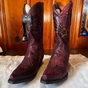 Women’s Burgundy Dan Post Dallas Star Western Boots Sz 8.5 NWT